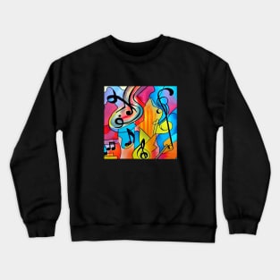 Music - Colorful Abstract Crewneck Sweatshirt